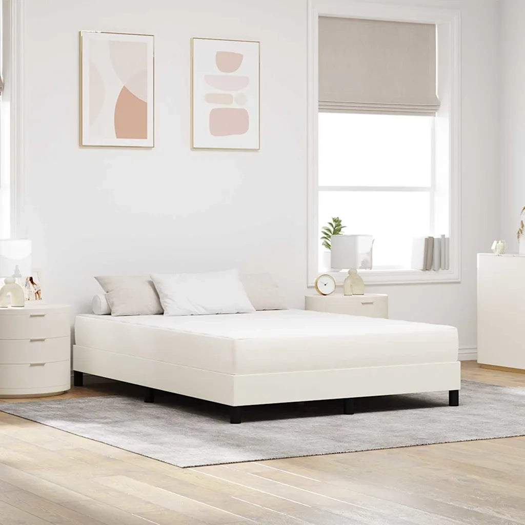 Materasso da Letto con materasso Crema 140 x 200 cm Tessuto 42008293