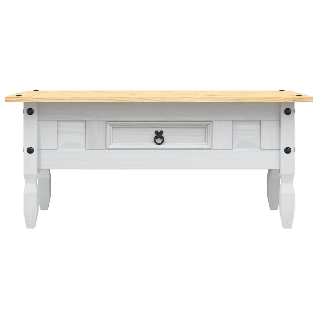 Tavolino Caffé Pino Messicano Corona Range Bianco 100x55x44 cm 282626