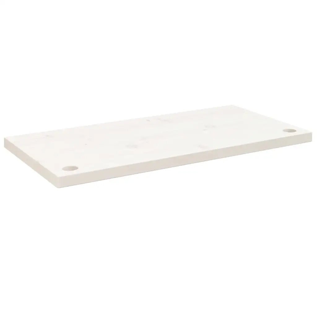 Piano Scrivania Bianco 80x40x2,5 cm in Legno Massello di Pino