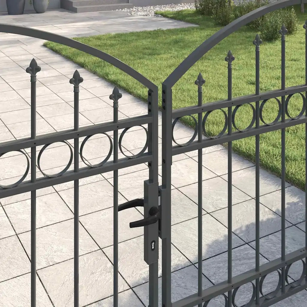 Cancello per recinzione ASSEN 301 x 175,5 cm Acciaio Grigio CFW7656782