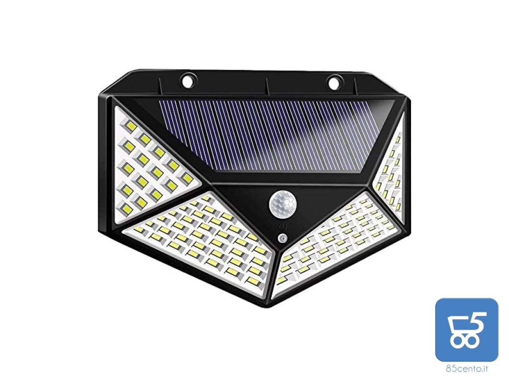 Faretto Solare Led Sensore di Movimento da Parete Esterna 600 LM 1200 mAh 1W