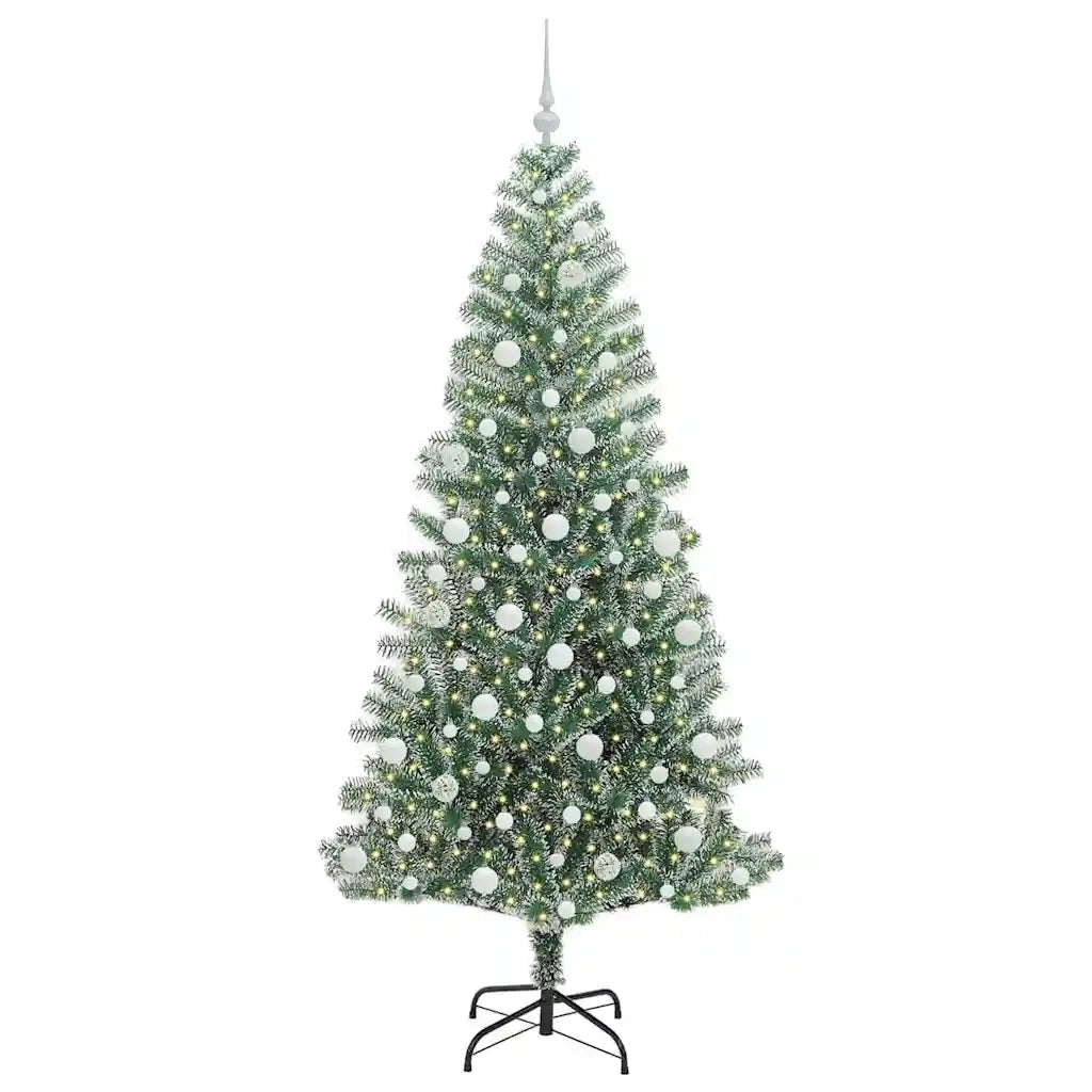 Albero di Natale | Decorazioni natalizie Artificiale Imbiancato con Luci LED 210 cm
