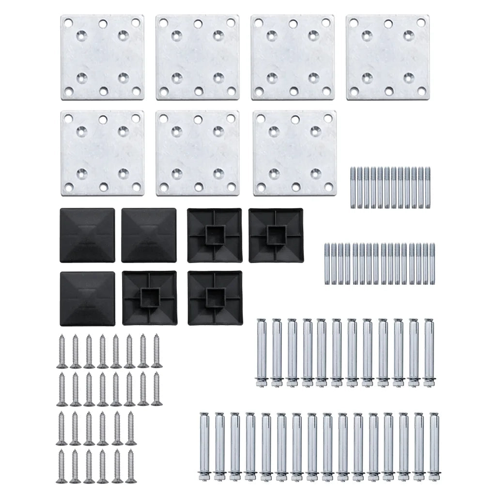 Set Pannelli di Recinzione in WPC 1045x186 cm Nero 3070433