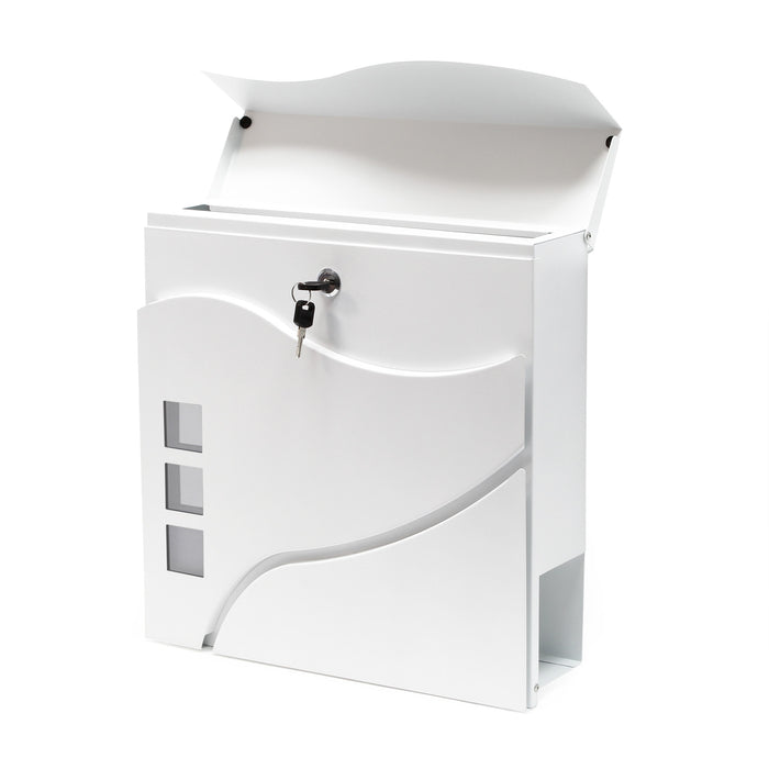 Cassetta postale con vano portagiornale V28 bianco 370 x 105 x 370 mm