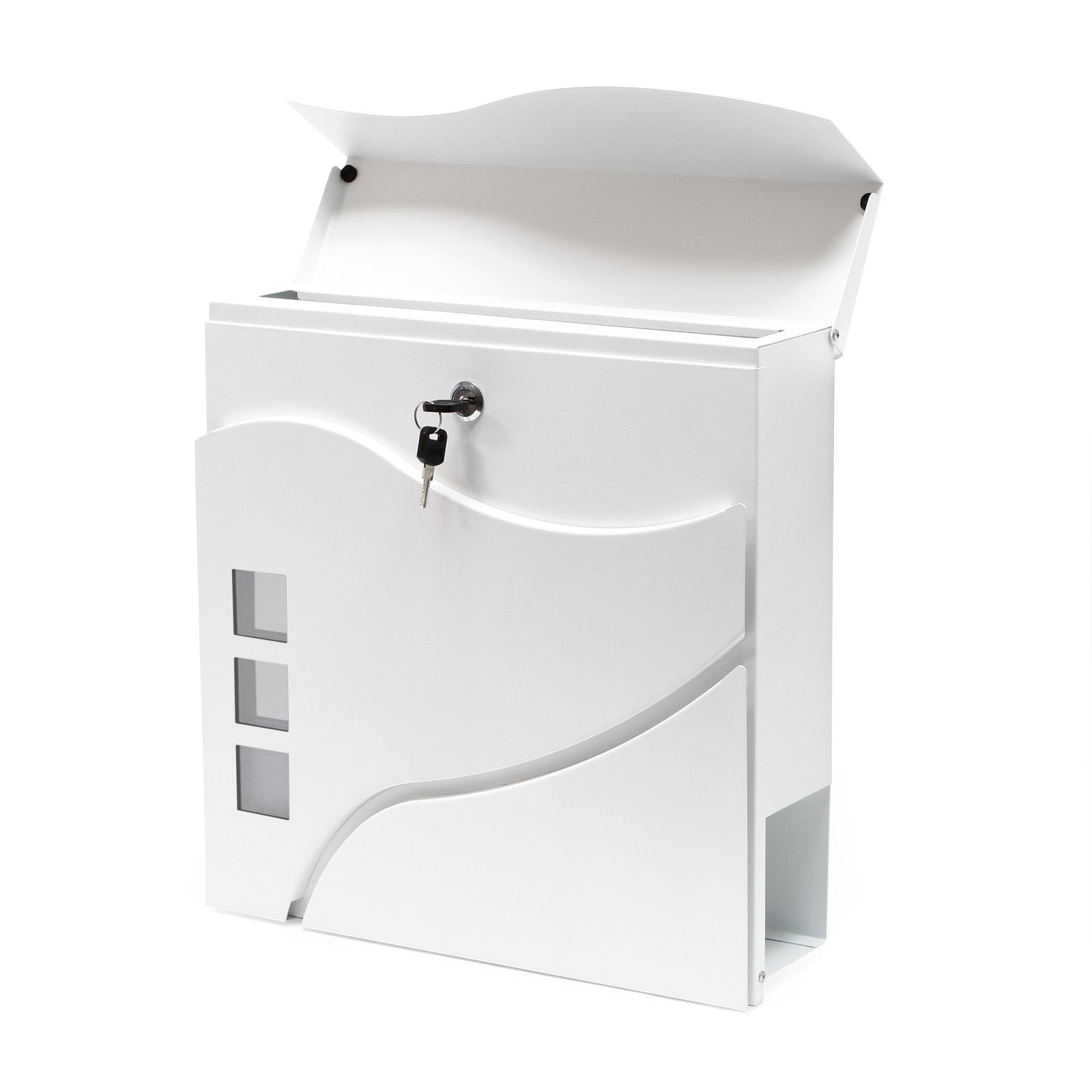 Cassetta postale con vano portagiornale V28 bianco 370 x 105 x 370 mm