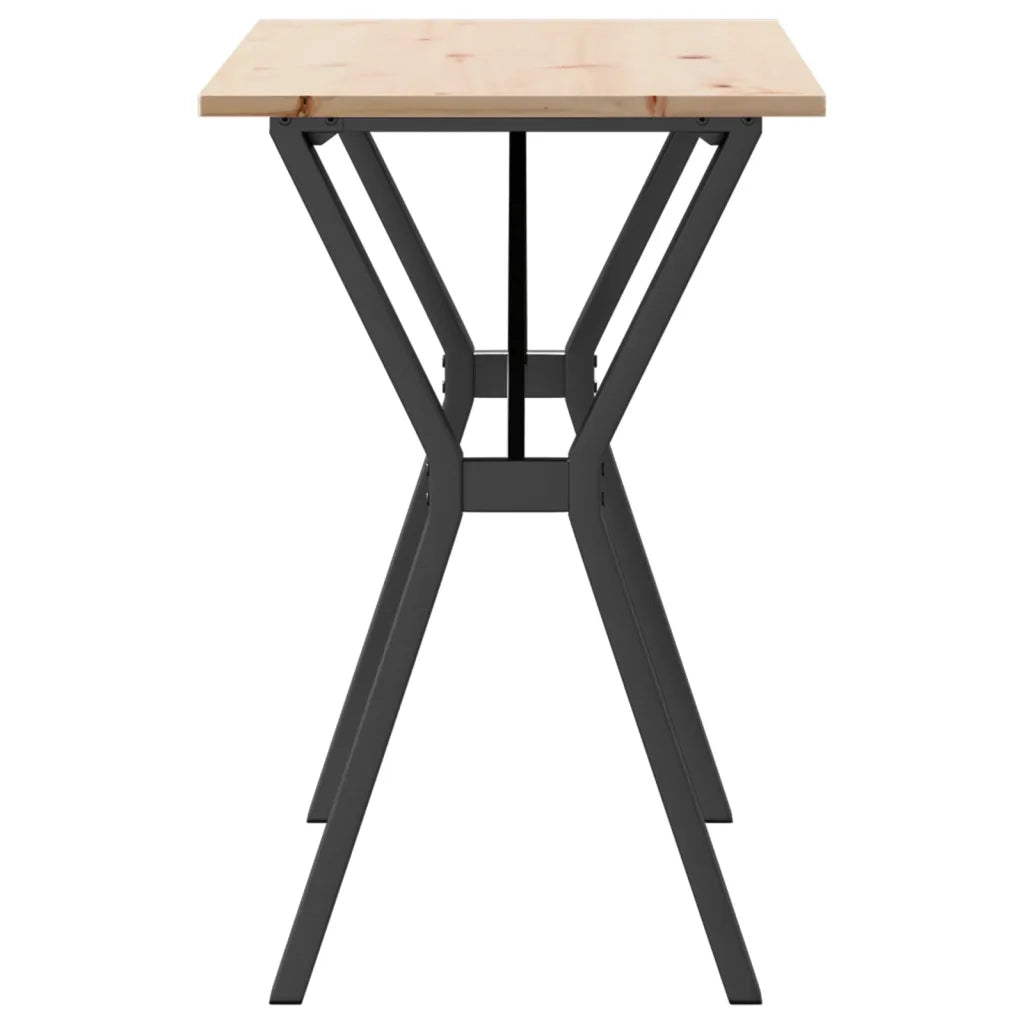 Tavolo da Pranzo Telaio a Y 100x50x75 cm Legno Pino e Acciaio