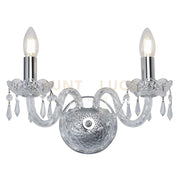 Applique Hale 2Lt - Metallo cromato e cristallo trasparente