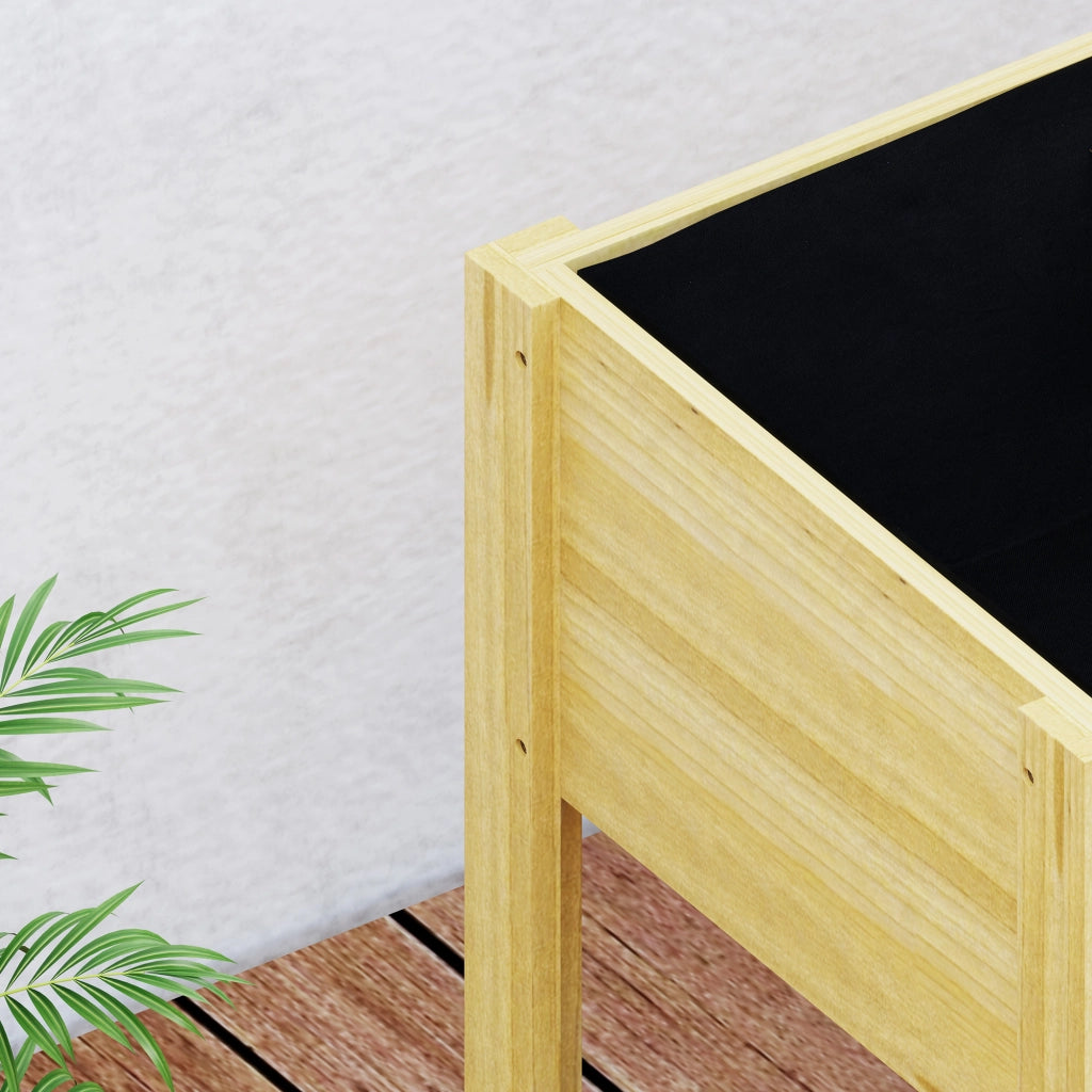 Fioriera rialzata con piedini ¨C Xylo ¨C legno naturale con pannelli acrilici 75x46x60,5 cm