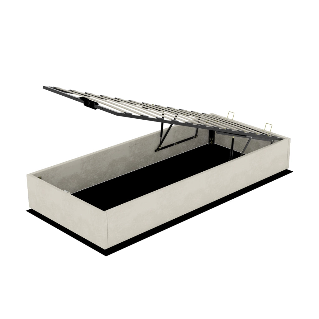 letto tela e metallo beige 90 x 200 cm