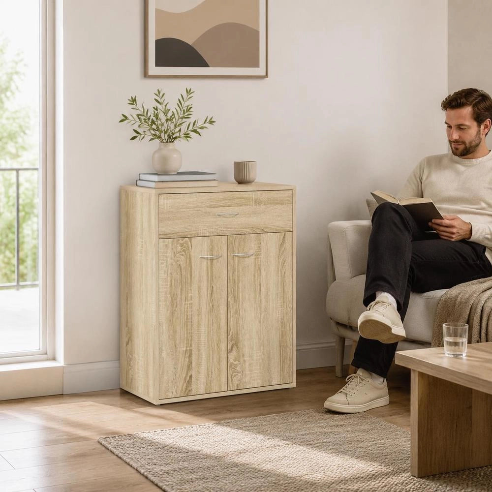 Sideboard Sonoma Oak 60x30x75 Cm Wood Material