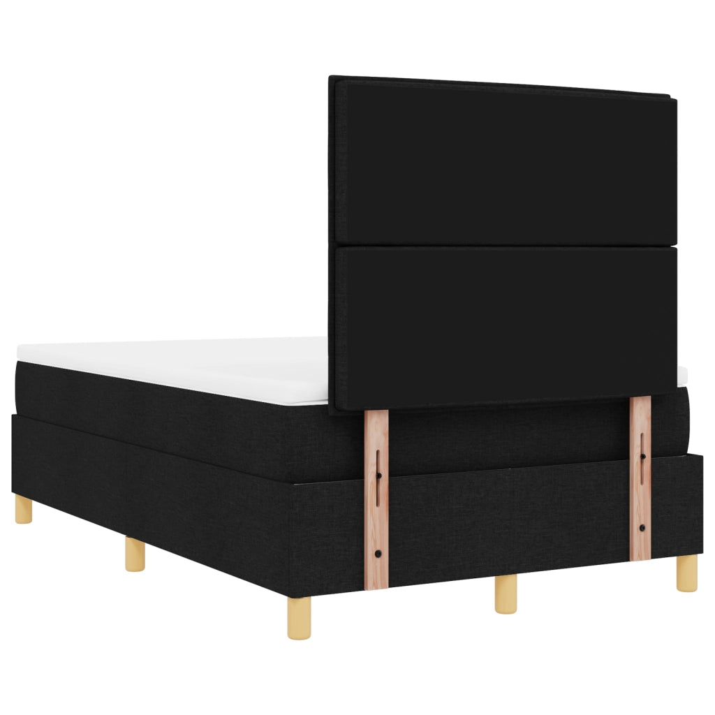 Letto Box Spring con Materasso & LED Nero 120x200 cm Tessuto