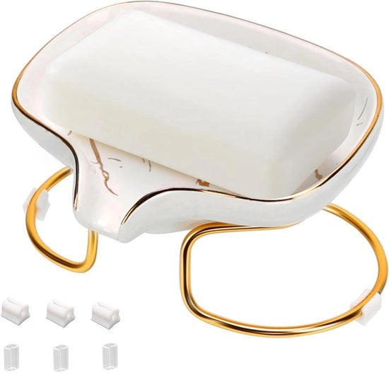 Sacchetto di Sapone Ceramico con Scarico - Forma a Foglia Vintage - Accessorio per la Stanza da Bagno