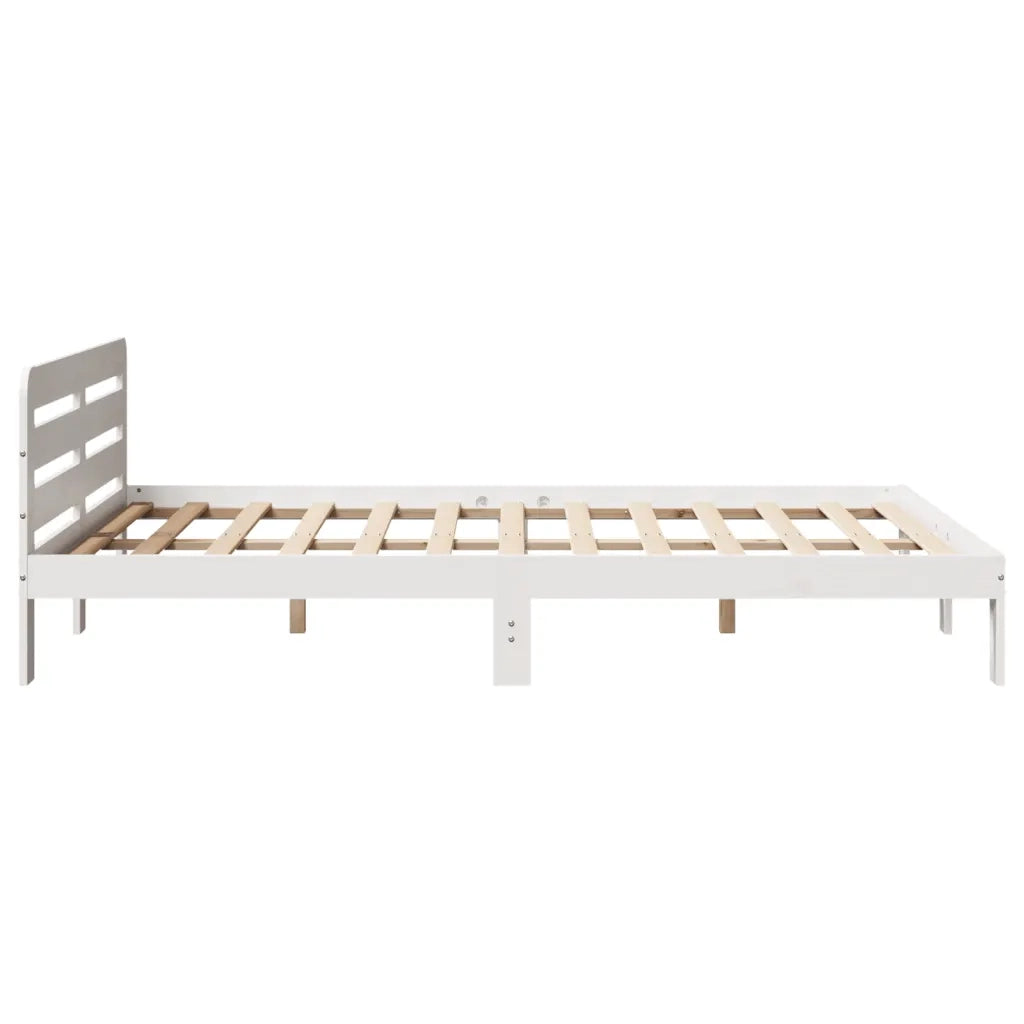 Letto senza Materasso Bianco 140x190 cm Legno Massello di Pino