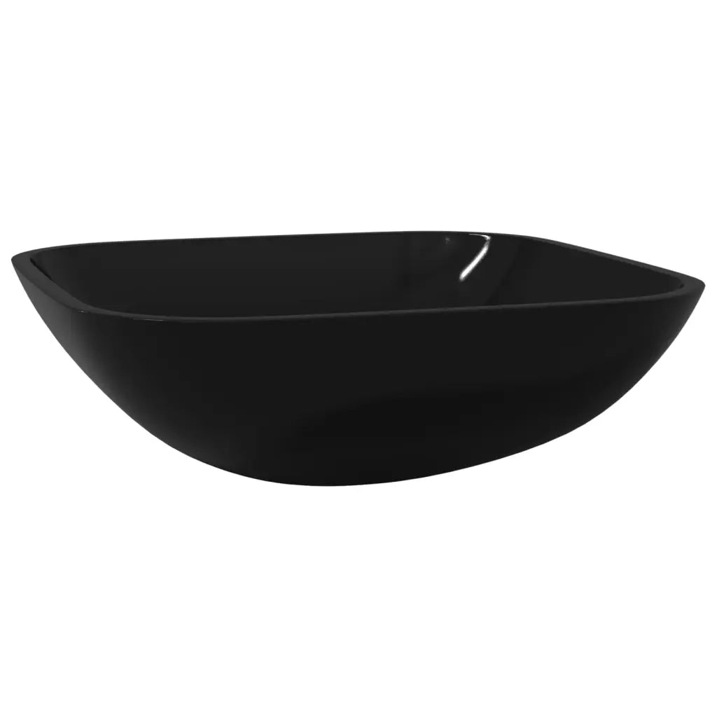 Lavandino in Vetro 42x42x14 cm Nero CFW6710151