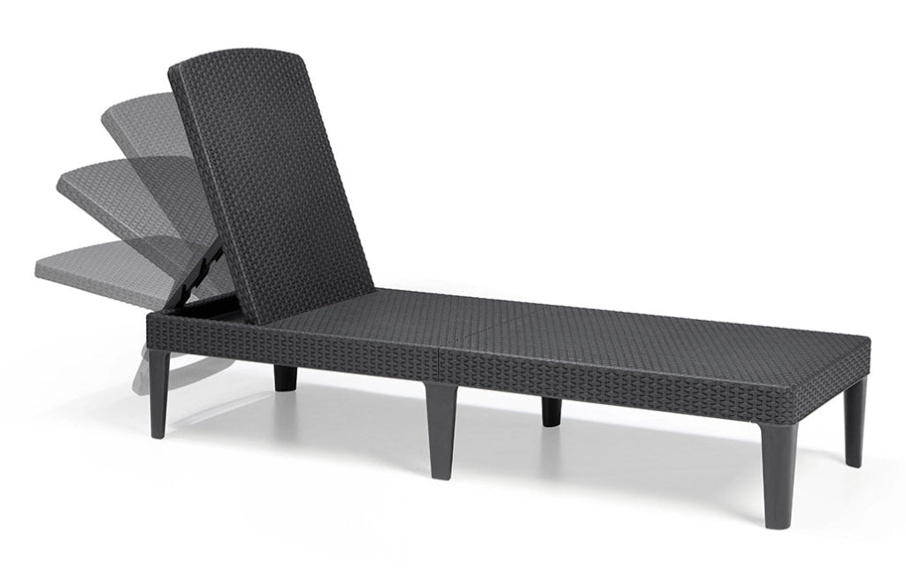 Lettino Prendisole da Giardino 187,5x58x29 cm in Resina Keter Jaipur Antracite