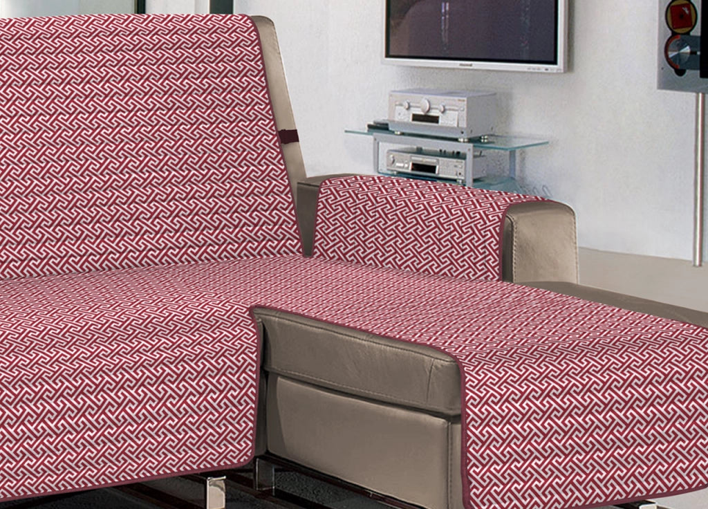 Copridivano Penisola Trapuntato Antimacchia Impermeabile Modello Olimpo Bordeaux - 240 cm - Bordeaux