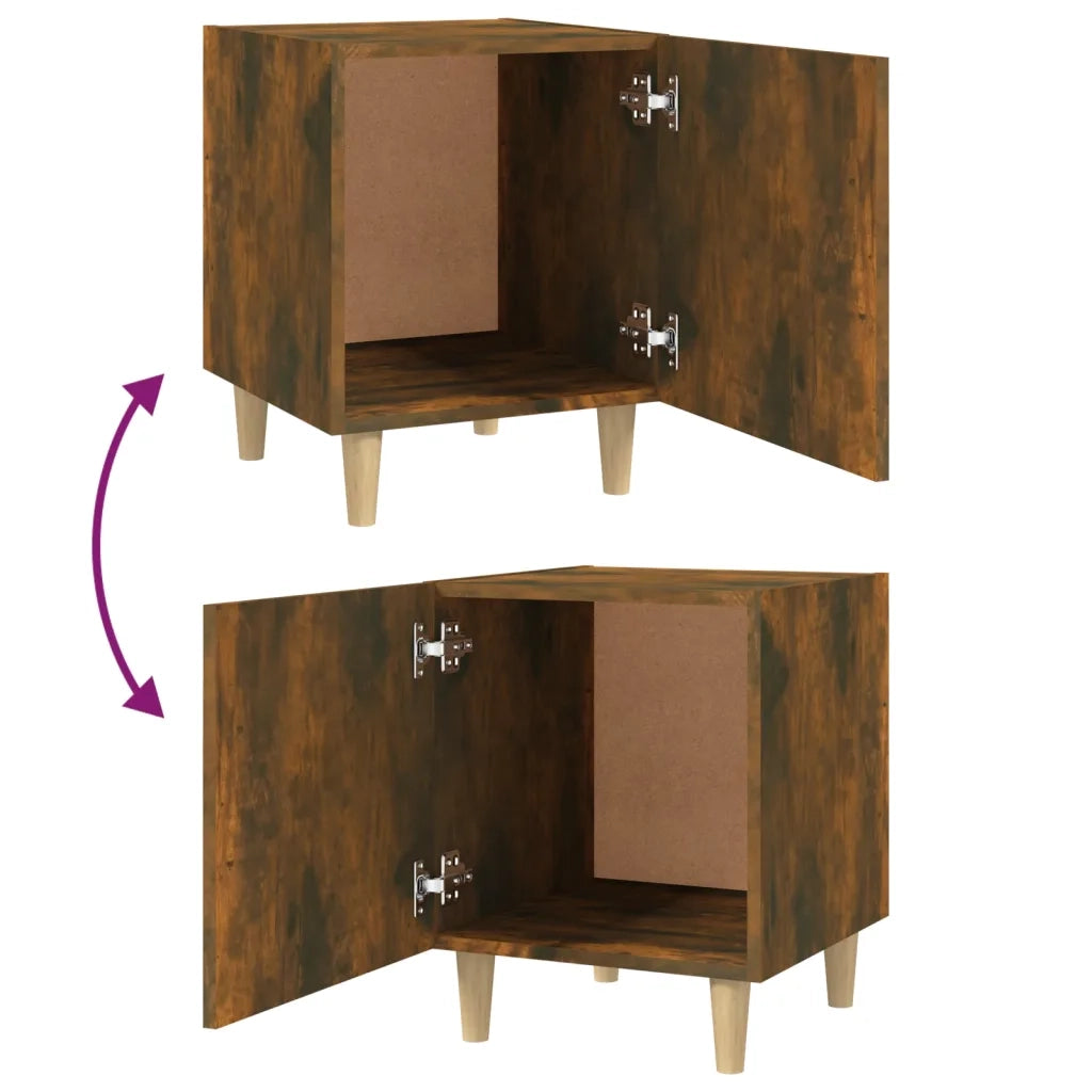 Comodino | Armadio da Notte | Mobiletto da notte Rovere Fumo in Legno Multistrato