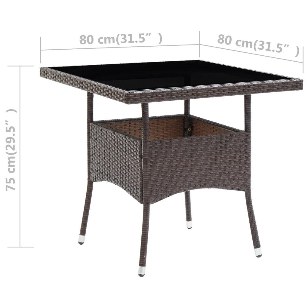 Tavolo da Pranzo da Giardino | Tavolino da esterno Marrone in Polyrattan