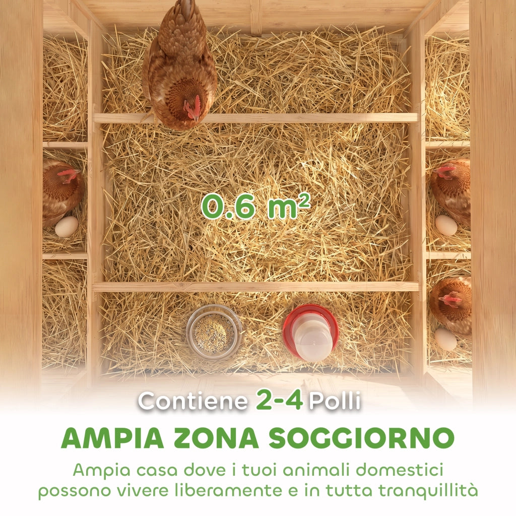 Pollaio Casetta Galline 150x100x96,5 cm con Tetto Impermeabile in Legno Giallo