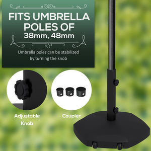 Base per Ombrellone 25kg per Pali da 38-48mm Ø54x46,5 cm in Cemento e Plastica Nero