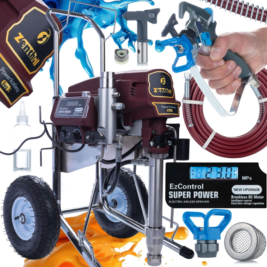 Agitatore Verniciatore Zenthril Boa X – 3500W, 20MPa, 0,039", 6L/min | Tecnologia Spray Idrodinamica | Uso Professionale