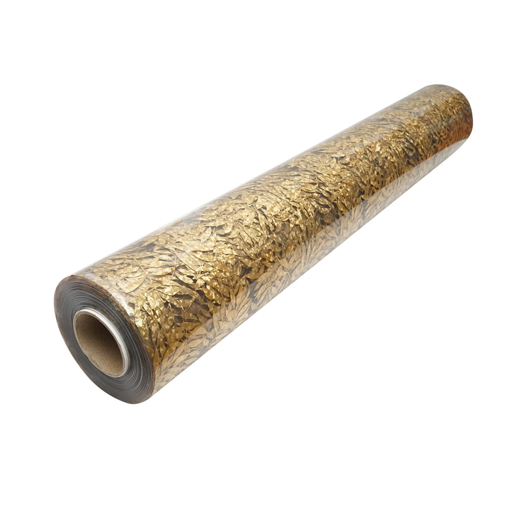 Rotolo pellicola protettiva per tavolo in PVC siliconato trasparente – modello foglie Materiale: PVC siliconato trasparente  Dimensioni rotolo: 1,00 × 20 m Breckner Germany