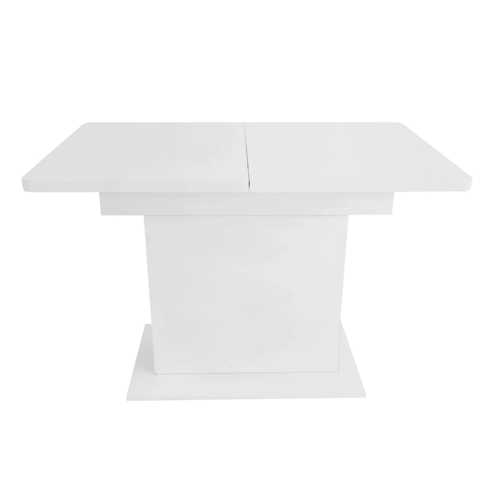Set da pranzo beige con tavolo estensibile e sedie in velluto