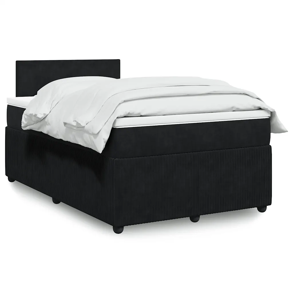 Giroletto a Molle con Materasso Nero 120x190 cm in Velluto 3289982