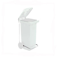 BIDONE RACCOLTA DIFFERENZIATA CARRELLATO 120LT + PEDALE + ANELLO + ASTE BIANCO MOBIL PLASTIC