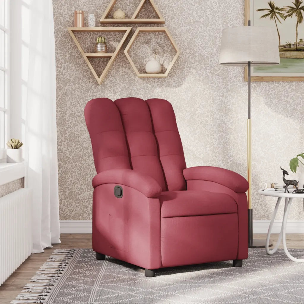 Divano Sedia-Poltrona Reclinabile in Tessuto Rosso Vino 615880
