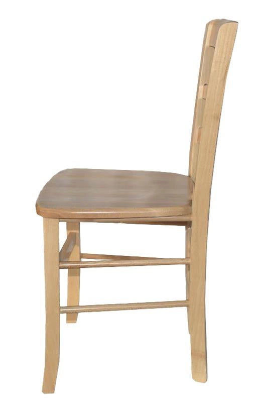 SEDIA IN LEGNO COLORE NATURALE LACCATO 87X40X40 CM MODELLO PAESANA CON SEDUTA COMPATTA E SCHIENALE ALTO IN MASSELLO - 4PZ