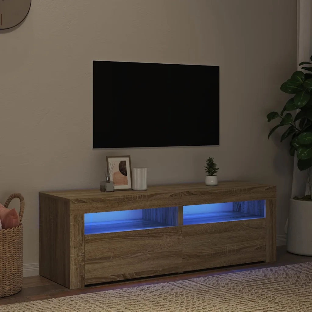 Mobile Porta TV con Luci LED Rovere Sonoma 120x35x40 cm cod mxl 11656