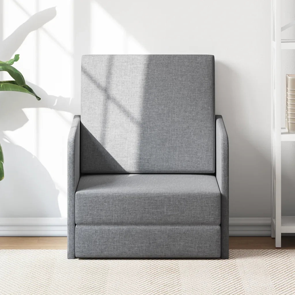 Poltrona | Sedia Relax Letto Convertibile Grigio Chiaro in Tessuto