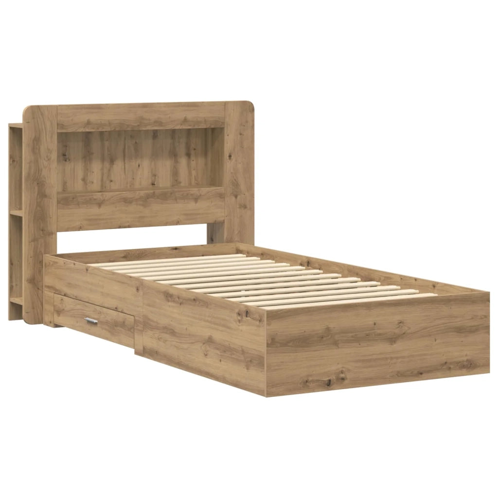Telaio del letto con storage Rovere Artigianale 100 x 200 cm