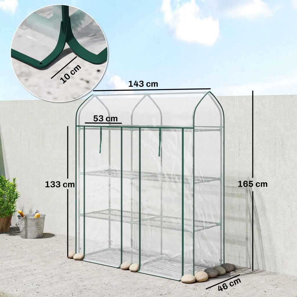 Serra 3 Livelli 2 Porte Avvolgibili ¨C zephmum ¨C Acciaio Plastica 143x46x165 cm