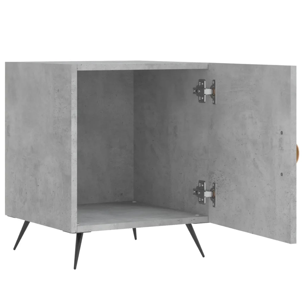 Set di 2 Comodini | Armadio da Notte | Mobiletto da notte Grigio Cemento 40x40x50 cm in Legno Multistrato