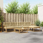 Set di divani da esterno 6 pcs Bianco e Beige 79 x 79 x 37 cm 3386332