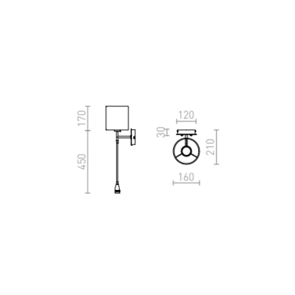Faretto applique VERSINA con paralume bianco cromo 230V E27 LED 28+3W 25°  3000K