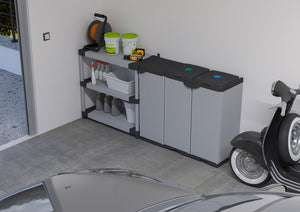 Armadio da Esterno 34x40x85 cm 1 Anta 1 Ripiano in Resina Grigio