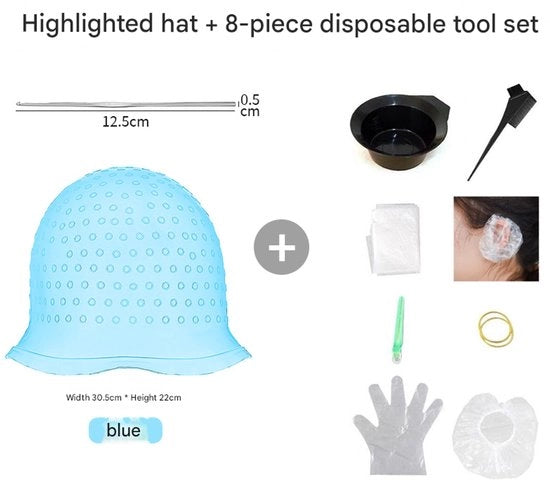 Set di Capelli con Spine - Set di Copricapo in Silicone con Ago - Strumenti per Capelli e Ombretti - Strumenti di Riciclaggio per Capelli e Ombretti per Uomini e Donne (Blu)