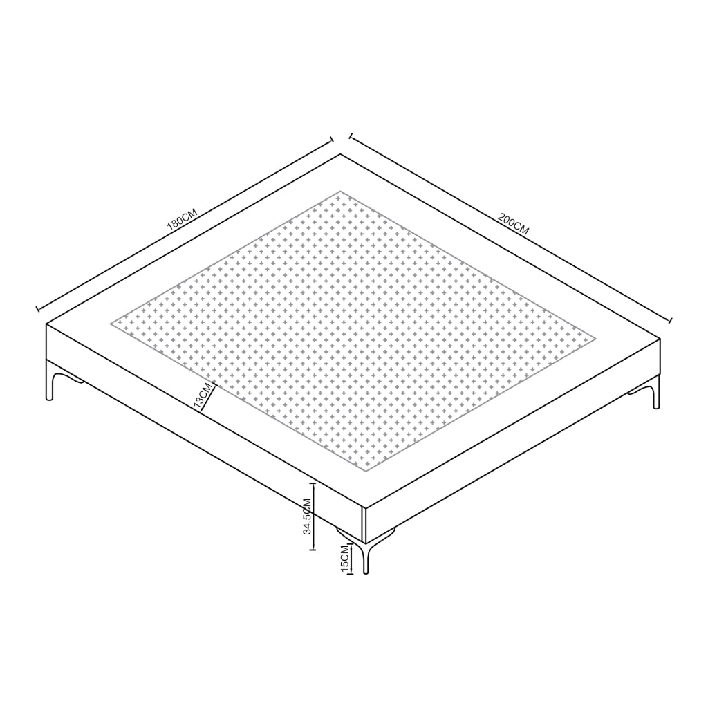 Letto Matrimoniale Lilla 180x200 cm con Fodera Protettiva - Grigio Chiaro [en.casa]