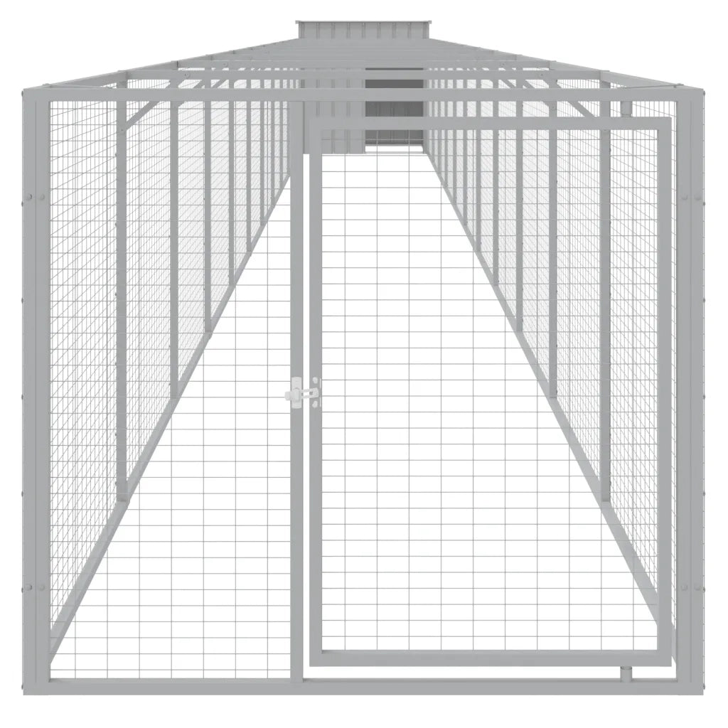 Casetta Cani Corsa Grigio Chiaro 110x1221x110cm Acciaio Zincatocod mxl 71416