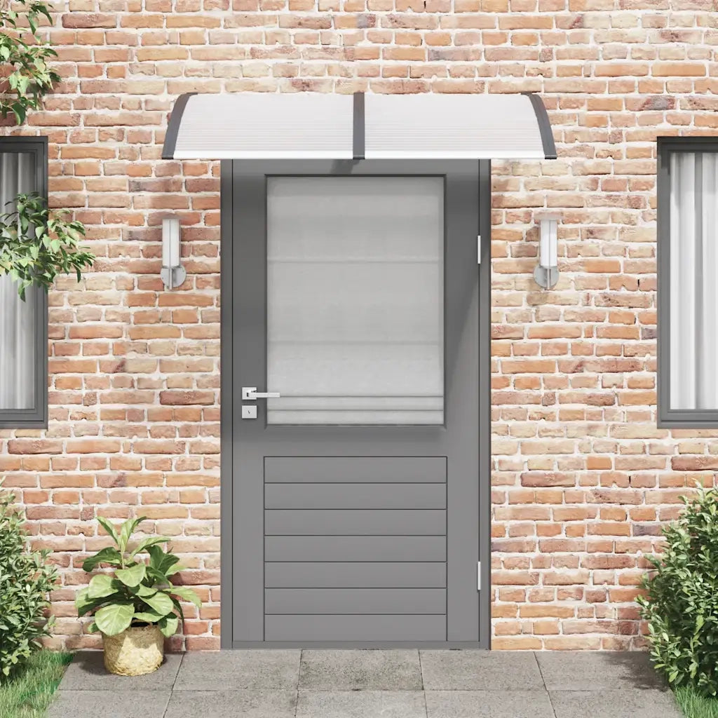 Tettoia per Porta Nero e Trasparente 150x75 cm in Policarbonato CFW5218300