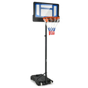 Canestro da basket per bambini altezza regolabile 132 x 250 cm con ruote e base stabile stile esterno plastica blu 20_0012953