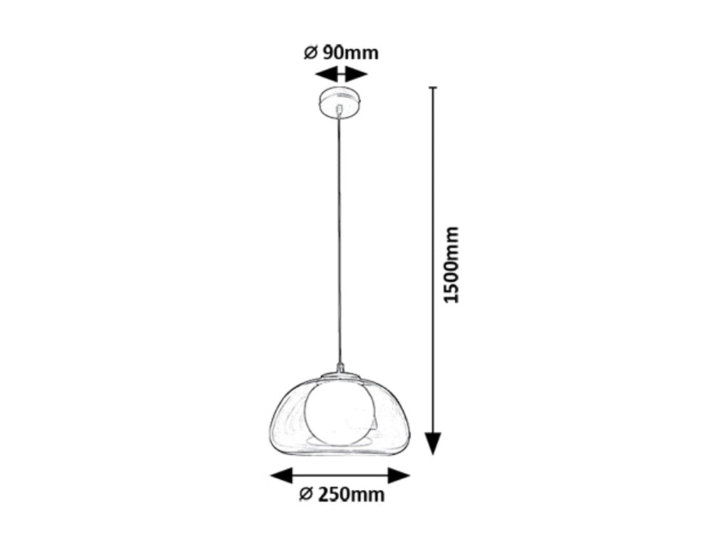 Lampada a sospensione Rabalux Elowen vetro fumè Ø25cm