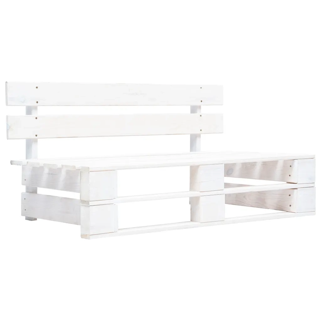 Divano Centrale da Giardino Pallet-Sofa Modulare-Divanetto da esterno Legno Pino Impregnato Bianco 979709