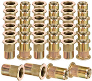 Set di Viti a Bucia 40 Pezzi in Acciaio di Carbonio Giallo - Viti a Bucia Metriche - Viti a Bucia Impunturate - Viti a Bucia Blindate - Adatto per Pannelli e Tubi Metallici - Modello M6