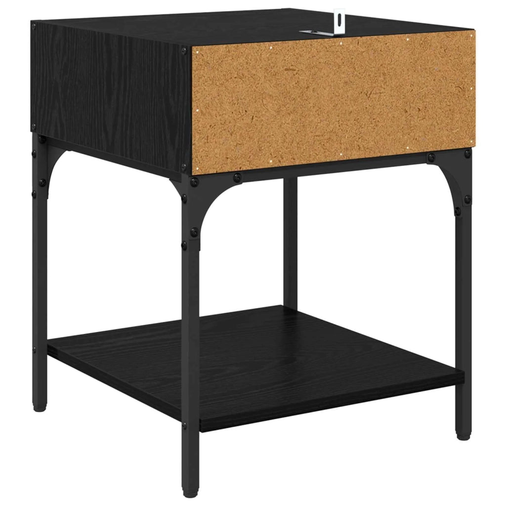 Comodino 2 pcs Rovere Nero 40 x 40 x 50 cm Legno multistrato