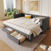 Letto Divano con Cassetti ¨C MINIMAL ¨C Grigio, 90x200 cm, Estraibile 180x200