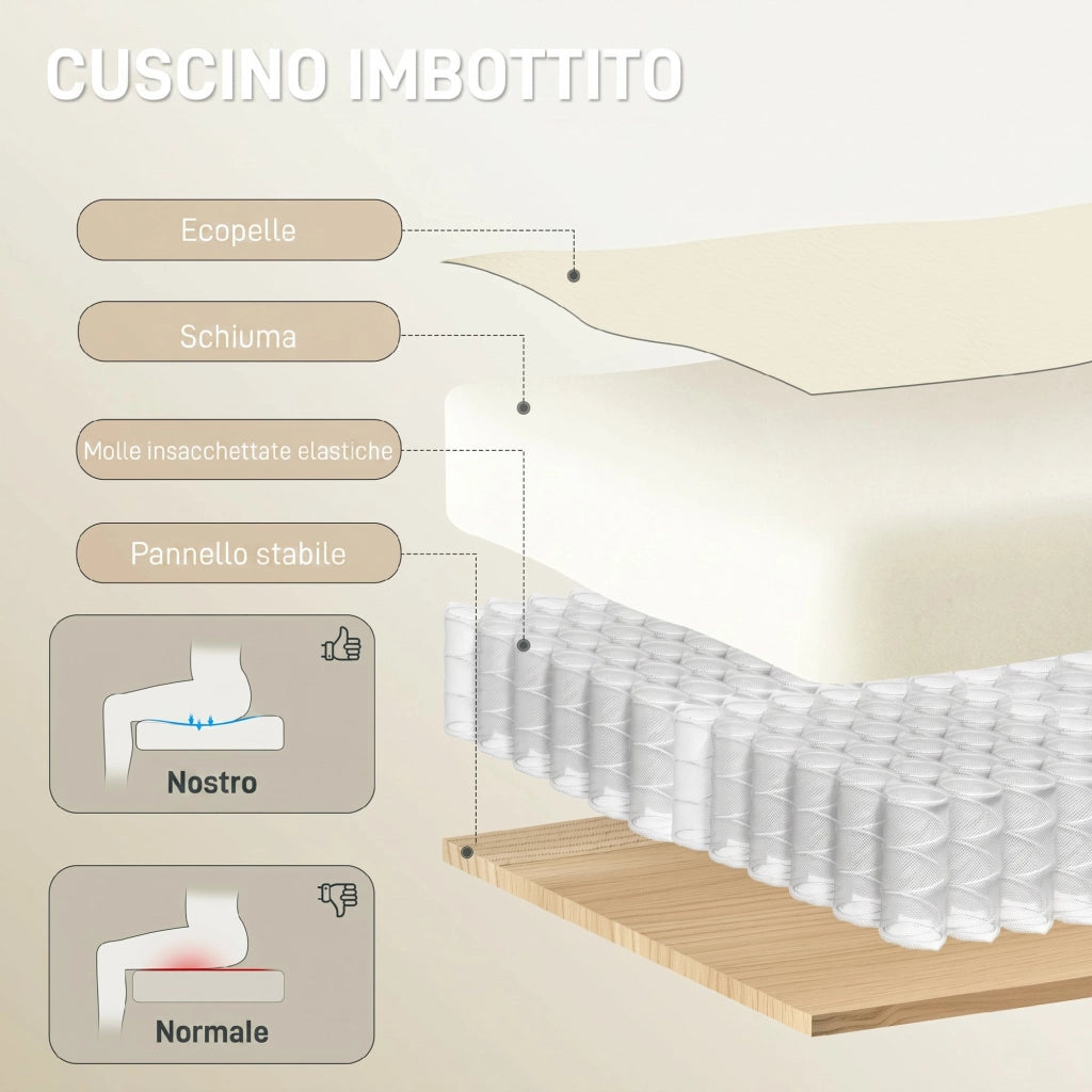 Sedia da Ufficio Reclinabile con Poggiapiedi ¨C Xylo ¨C Rivestimento Similpelle Beige